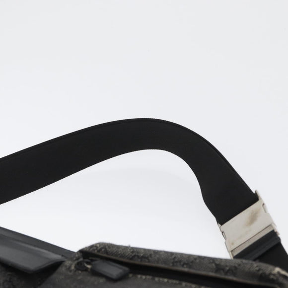 GUCCI GG Canvas Waist bag Black Silver 28566 Auth 172746