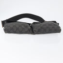 GUCCI GG Canvas Waist bag Black Silver 28566 Auth 172746-9