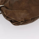 Chloe Shoulder Bag Leather Brown Silver Auth 172747-9