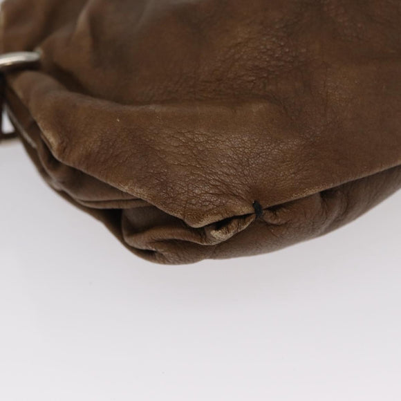 Chloe Shoulder Bag Leather Brown Silver Auth 172747