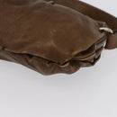 Chloe Shoulder Bag Leather Brown Silver Auth 172747-15