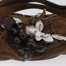 Chloe Shoulder Bag Leather Brown Silver Auth 172747-18