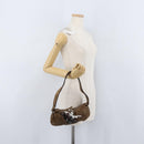 Chloe Shoulder Bag Leather Brown Silver Auth 172747-23