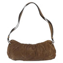 Chloe Shoulder Bag Leather Brown Silver Auth 172747-2