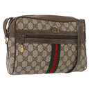 GUCCI GG Supreme Web Sherry Line Bag PVC Beige Red 68 02 005 Auth 172748-1