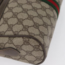 GUCCI GG Supreme Web Sherry Line Bag PVC Beige Red 68 02 005 Auth 172748-9
