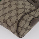 GUCCI GG Supreme Web Sherry Line Bag PVC Beige Red 68 02 005 Auth 172748-14