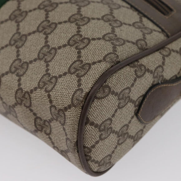 GUCCI GG Supreme Web Sherry Line Bag PVC Beige Red 68 02 005 Auth 172748