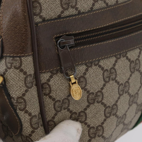 GUCCI GG Supreme Web Sherry Line Bag PVC Beige Red 68 02 005 Auth 172748