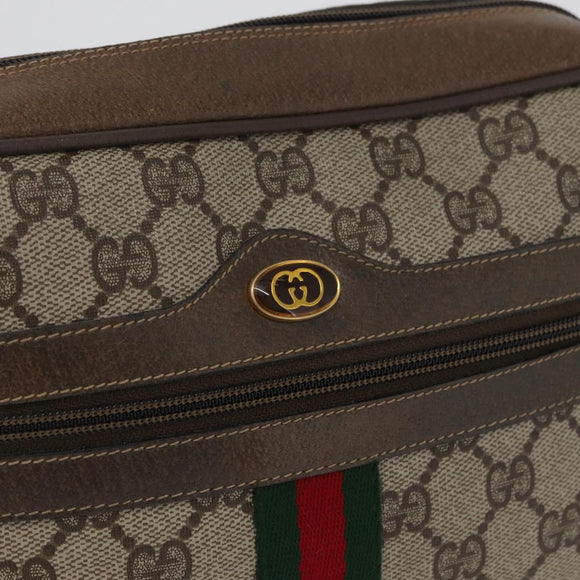 GUCCI GG Supreme Web Sherry Line Bag PVC Beige Red 68 02 005 Auth 172748