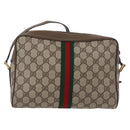 GUCCI GG Supreme Web Sherry Line Bag PVC Beige Red 68 02 005 Auth 172748-2