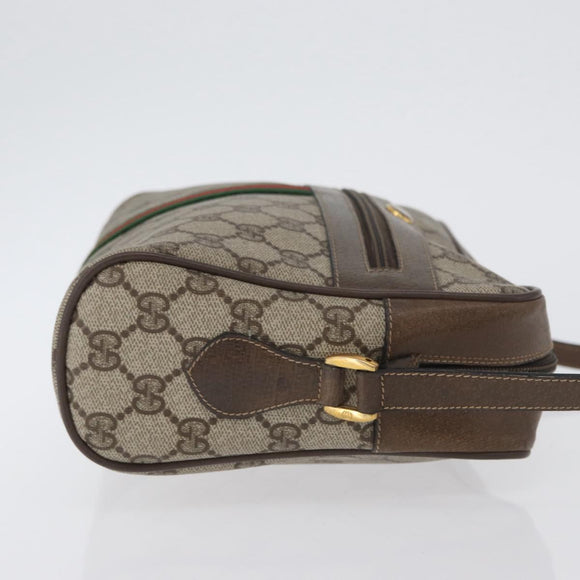 GUCCI GG Supreme Web Sherry Line Bag PVC Beige Red 68 02 005 Auth 172748