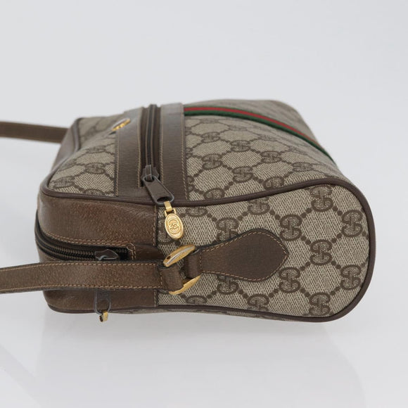 GUCCI GG Supreme Web Sherry Line Bag PVC Beige Red 68 02 005 Auth 172748