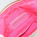 CHANEL Cambon Line Shoulder Bag Lamb Skin White Black CC Auth 172750-18