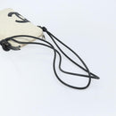 CHANEL Cambon Line Shoulder Bag Lamb Skin White Black CC Auth 172750-7
