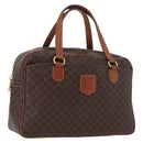 CELINE Macadam Canvas Hand Bag PVC Leather Brown Gold Auth 172767-1