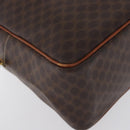 CELINE Macadam Canvas Hand Bag PVC Leather Brown Gold Auth 172767-9