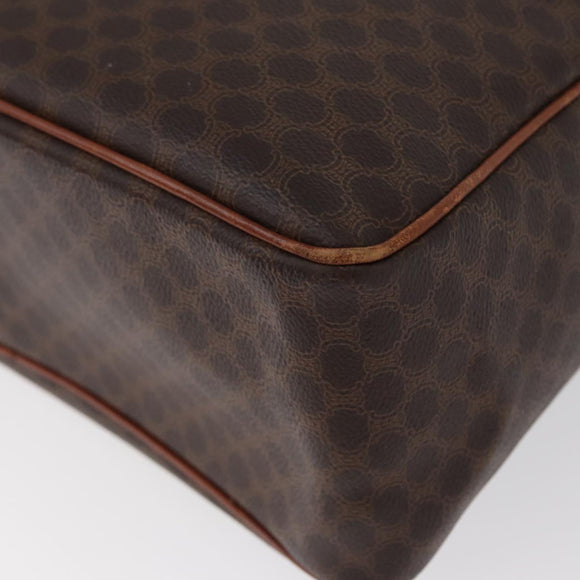 CELINE Macadam Canvas Hand Bag PVC Leather Brown Gold Auth 172767
