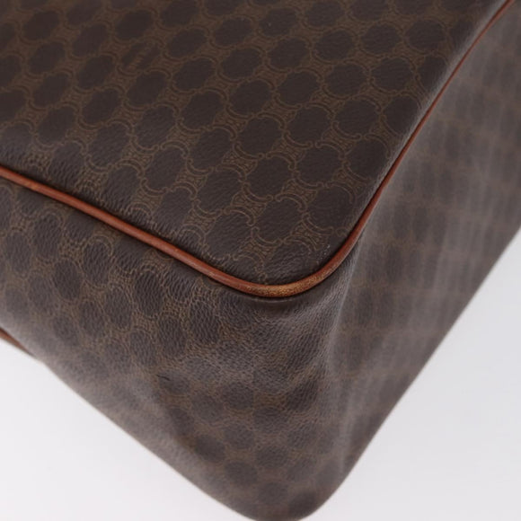 CELINE Macadam Canvas Hand Bag PVC Leather Brown Gold Auth 172767