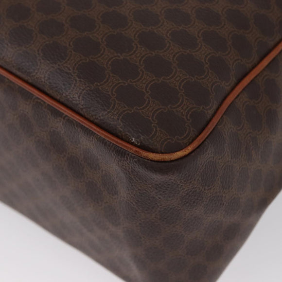 CELINE Macadam Canvas Hand Bag PVC Leather Brown Gold Auth 172767