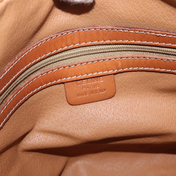 CELINE Macadam Canvas Hand Bag PVC Leather Brown Gold Auth 172767