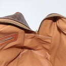CELINE Macadam Canvas Hand Bag PVC Leather Brown Gold Auth 172767-19