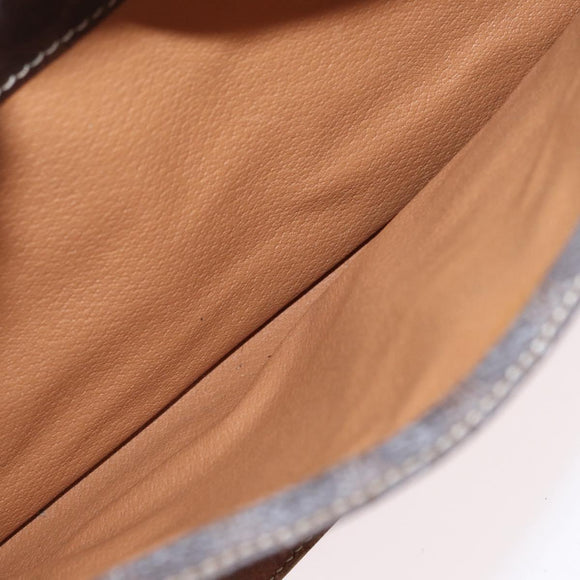 CELINE Macadam Canvas Hand Bag PVC Leather Brown Gold Auth 172767