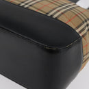 BURBERRY Nova Check Hand Bag Canvas Beige Gold Auth 172768-14
