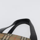 BURBERRY Nova Check Hand Bag Canvas Beige Gold Auth 172768-8