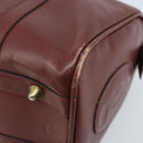 CARTIER Must Line Hand Bag Leather Bordeaux Gold Auth 172770-9