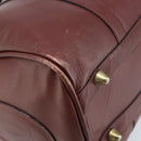 CARTIER Must Line Hand Bag Leather Bordeaux Gold Auth 172770-14