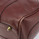 CARTIER Must Line Hand Bag Leather Bordeaux Gold Auth 172770-15