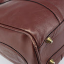 CARTIER Must Line Hand Bag Leather Bordeaux Gold Auth 172770-16