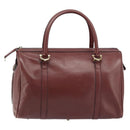 CARTIER Must Line Hand Bag Leather Bordeaux Gold Auth 172770-13