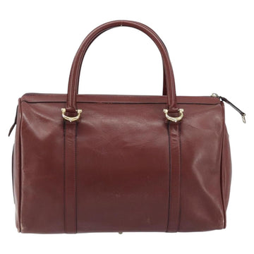 CARTIER Must Line Hand Bag Leather Bordeaux Gold Auth 172770 - 0