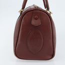 CARTIER Must Line Hand Bag Leather Bordeaux Gold Auth 172770-3