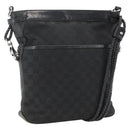 GUCCI GG Canvas Shoulder Bag Black Silver 109097 Auth 172771-1