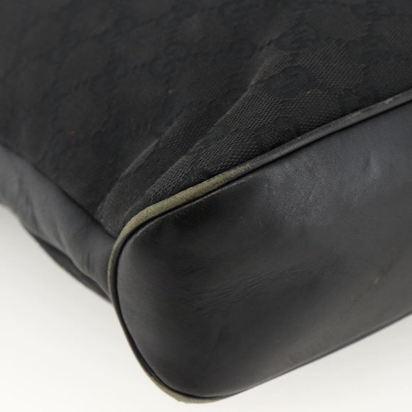 GUCCI GG Canvas Shoulder Bag Black Silver 109097 Auth 172771