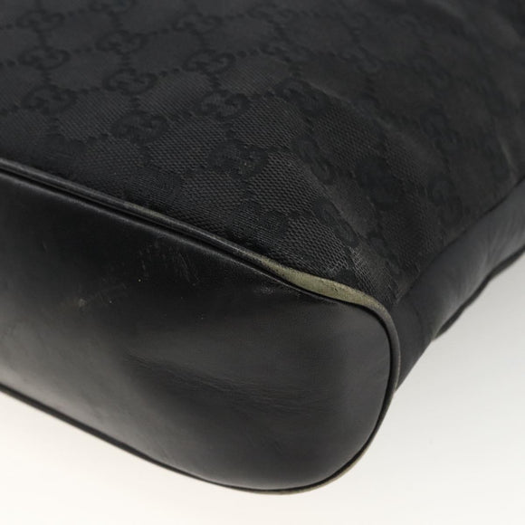 GUCCI GG Canvas Shoulder Bag Black Silver 109097 Auth 172771