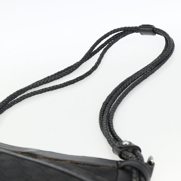 GUCCI GG Canvas Shoulder Bag Black Silver 109097 Auth 172771