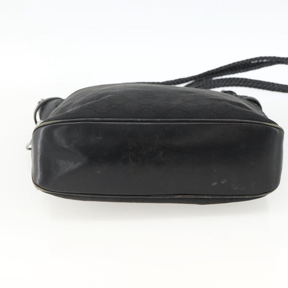 GUCCI GG Canvas Shoulder Bag Black Silver 109097 Auth 172771