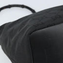 GUCCI GG Canvas Bamboo Shoulder Bag Nylon Black Silver 000 0531 Auth 172773-14