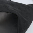 GUCCI GG Canvas Bamboo Shoulder Bag Nylon Black Silver 000 0531 Auth 172773-15
