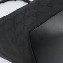 GUCCI GG Canvas Bamboo Shoulder Bag Nylon Black Silver 000 0531 Auth 172773-16