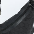 GUCCI GG Canvas Bamboo Shoulder Bag Nylon Black Silver 000 0531 Auth 172773-6