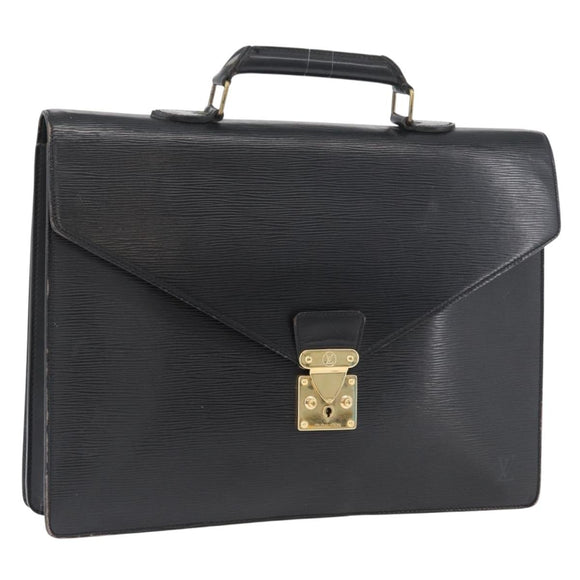LOUIS VUITTON Epi Serviette Conseiller Aktenkoffer Schwarz M54422 LV Auth 172775