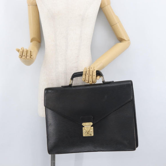 LOUIS VUITTON Epi Serviette Conseiller Aktenkoffer Schwarz M54422 LV Auth 172775