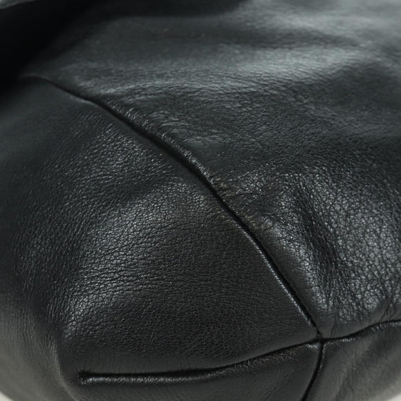 SAINT LAURENT Shoulder Bag Leather Black Silver Auth 172776V