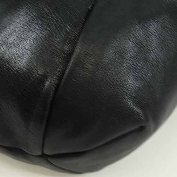 SAINT LAURENT Shoulder Bag Leather Black Silver Auth 172776V