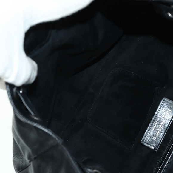 SAINT LAURENT Shoulder Bag Leather Black Silver Auth 172776V